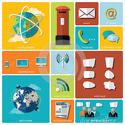 communication-connection-flat-icon-set-design-template-42186295
