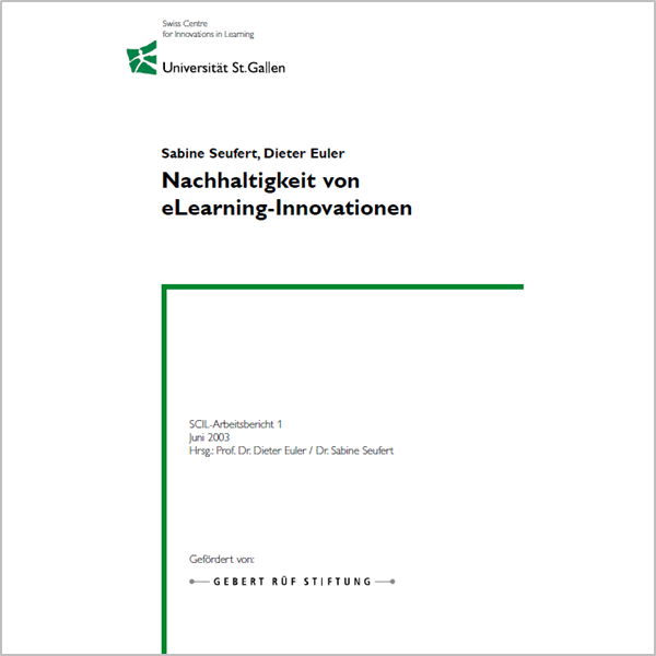 scil Arbeitsbericht Nachhaltigkeit von eLearning Innovationen