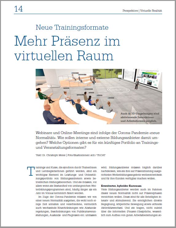 scil Aktuelle Publikationen Mehr Präsenz im virtuellen Raum Neue Trainingsformate